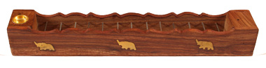 Räucherstäbchen / Tibetische R&auml;ucherst&auml;bchen / Halter aus Holz, Länge 27 cm