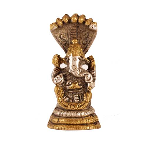 Statuen / Ganesha / Ganesha, sitzend, mit Schlange, 5cm