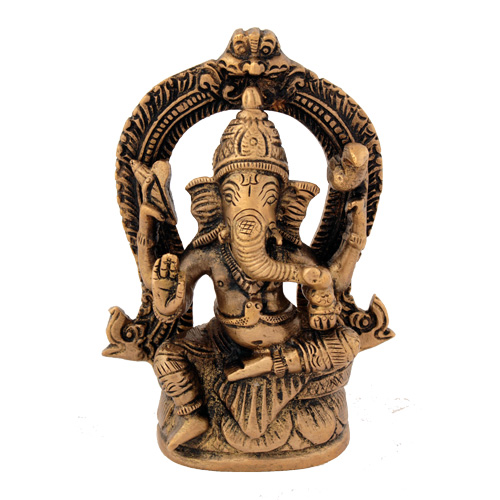 Statuen / Ganesha / Ganesha, sitzend, auf Thron, 12cm