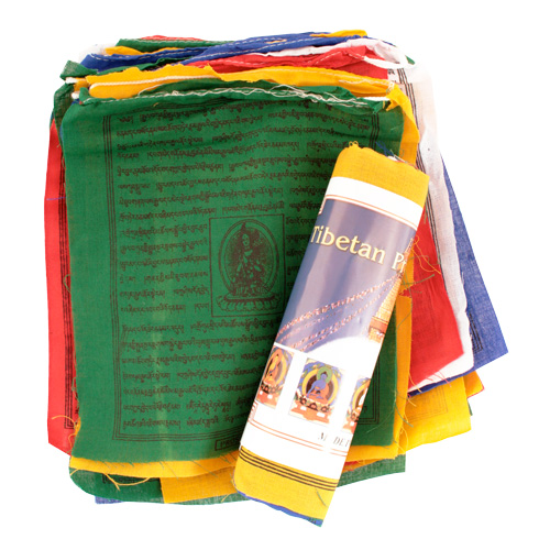 Textilien / Gebetsfahnen / Tibetische Gebetsfahnen, 25 Fahnen, Grösse: (L) 20,5 cm x (B) 17 cm