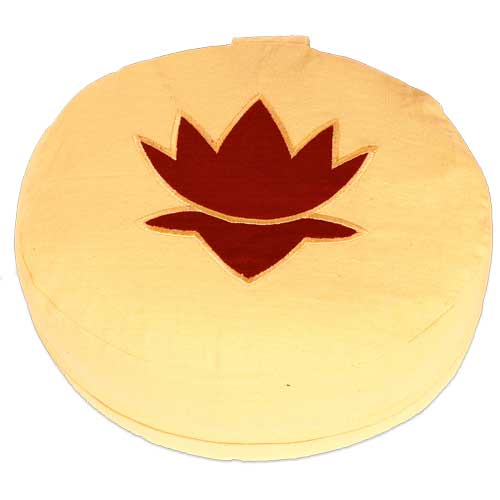 Meditationszubehör / Meditationskissen / Meditationskissen, oval, mit Lotus