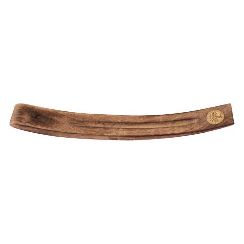 Räucherstäbchenhalter / Halter aus Holz - Gondelform / Gondel mit Lebensbaum, Länge ca 28 cm