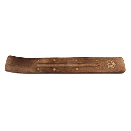 Räucherstäbchenhalter / Halter aus Holz - Gondelform / Gondel Lotus, Länge 25 cm