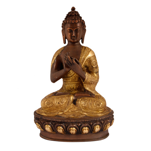 Statuen / Gautama Buddha / Buddha, mit Mudraantik-gold, Höhe: 28cm