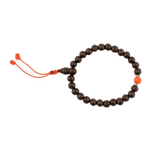 Meditationszubehör / Handmalas/Armb&auml;nder / Power-Bracelet Rosenholz mit Koralle