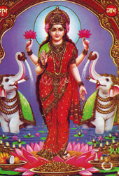 Bilder/Aufkleber / Indische G&ouml;tterpostkarten / Lakshmi